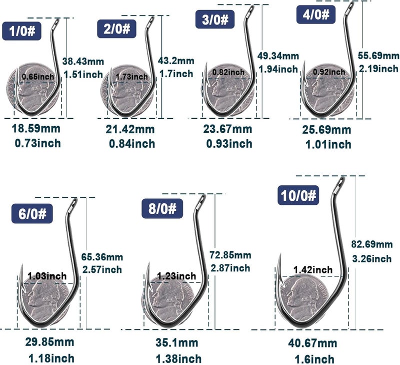 FishTrip Catfish Hooks Big River Hooks, 25/50pcs Live Cut Bait Fishing Hook for Catfishing Flathead Saltwater Freshwater - Image 3